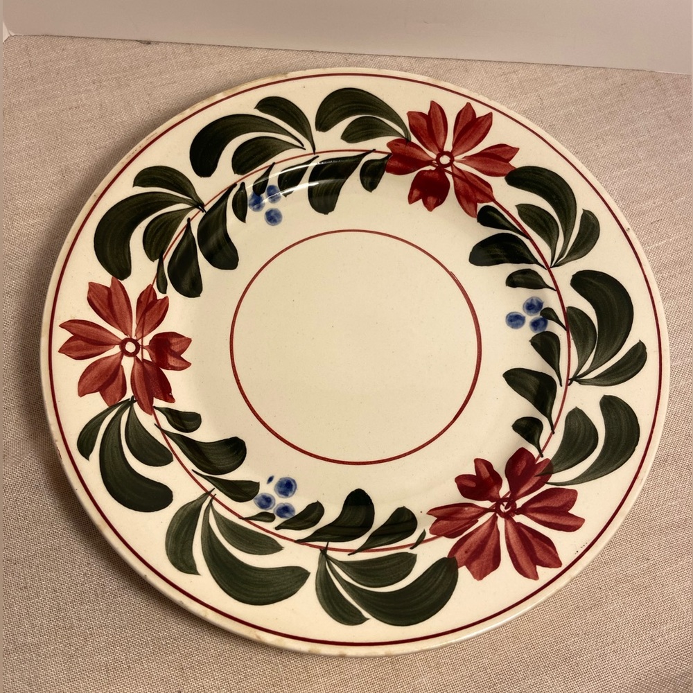 Vintage Titian Ware Floral Patterned Dinner Plate Royal Adams Ivory MCM England
